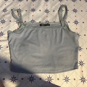 blue laced tank top from shein medium